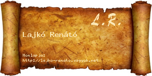 Lajkó Renátó névjegykártya