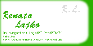 renato lajko business card